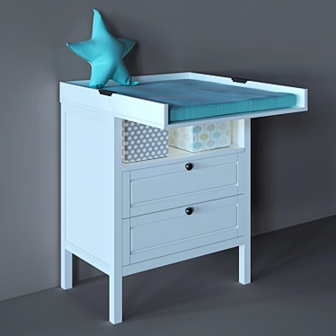 Sleek and Practical: IKEA SUNDVIK Changing Table 3D model image 1 