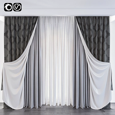 Modern Window Curtain - 3D Model 3D model image 1 