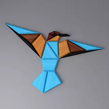 Wooden Bird Wall Decor 3D model image 1 