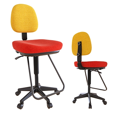 Ergonomic Drafting Chair: Comfort & Style 3D model image 1 