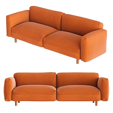 Elegant Velvet Sofa 3D model image 1 