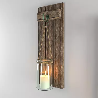 Elegant Wall Candle Holder 3D model image 1 