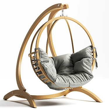 Globo One-seat Wooden Swing Chair 3D model image 1 