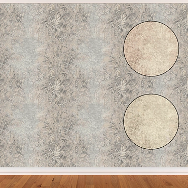 Seamless Wallpaper Set: Wall+Baseboard+Floor 3D model image 1 