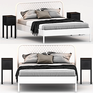 Modern Nesttun IKEA Bed 3D model image 1 