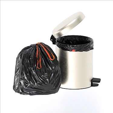 Sleek Trash Combo: Bag & Bin 3D model image 1 