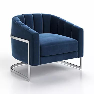 Blue Metal Frame Chair - Garda Decor ZW-777 3D model image 1 