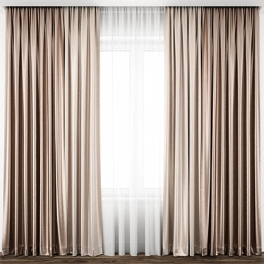 Elegance in Textiles: Detailed Curtain Model 3D model image 1 