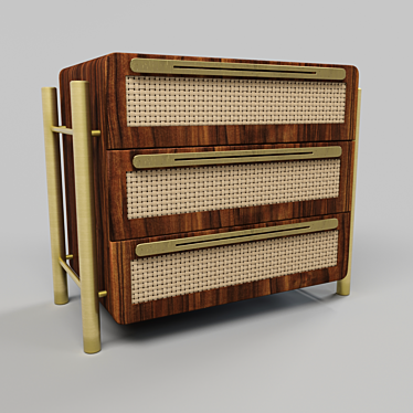 Custom Design Wooden Dresser 3D model image 1 