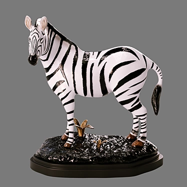 Elegant Zebra Sculpture: Exquisite Decor! 3D model image 1 