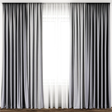 Exquisite Curtain Design: 3D Model & Textured 3D model image 1 