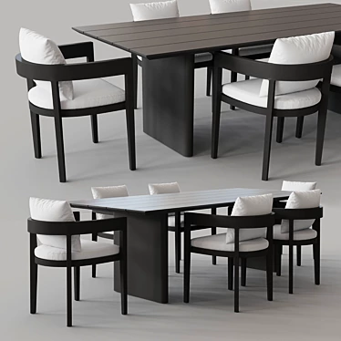 Modern Balmain Aluminum Dining Set 3D model image 1 