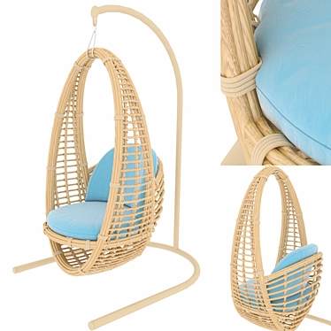 Skylinedesign Occasionals HERI: Stylish Synthetic Fiber Garden Swing 3D model image 1 