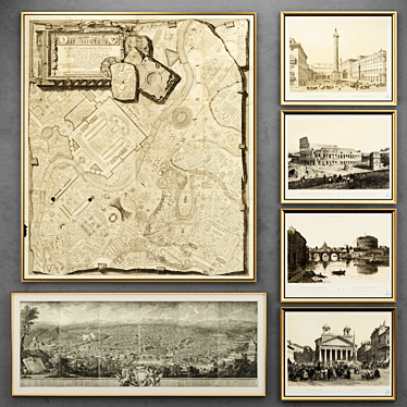 Roman Engravings Collection | Framed Views of Rome 3D model image 1 