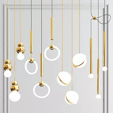 Modern Hanging Light Set - Exclusive 32 Designs 3D model image 1 