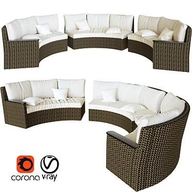 Garden Oasis Sofa 3D model image 1 