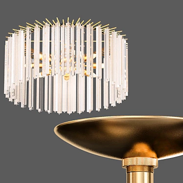 Elegant Nessa Round Chandelier 3D model image 1 