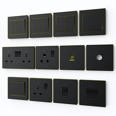 Elegant Crystal Wall Switches 3D model image 1 