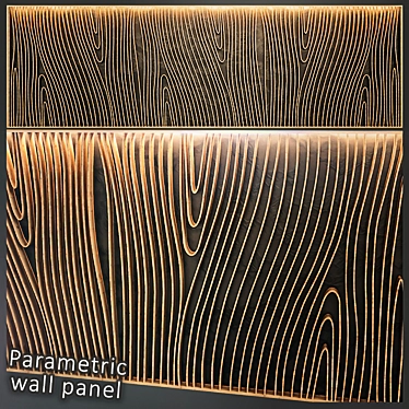 Customizable Wooden Wall Panel 3D model image 1 