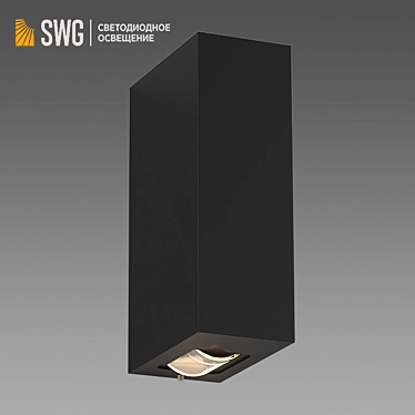 Sleek Black Aluminium Route Light 3D model image 1 