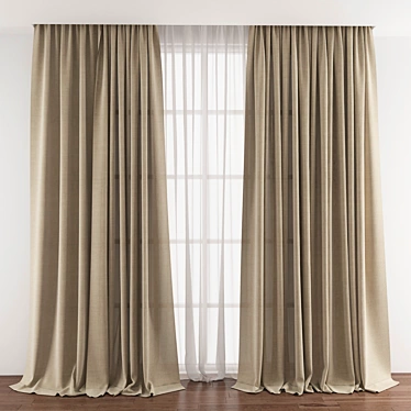 Modern Mesh Curtain 398 3D model image 1 