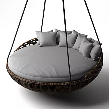 Elegant Outdoor Hanging Daybed 3D model image 1 