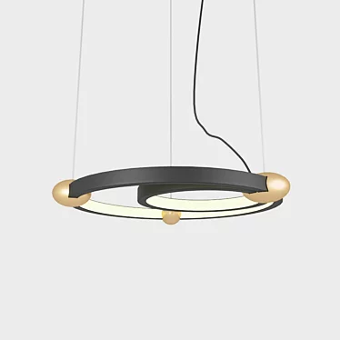 Modern Planetary Ring Pendant Light 3D model image 1 