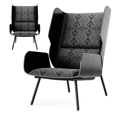 Modern Charcoal Elk Chair by Gus x Pendleton 3D model image 1 