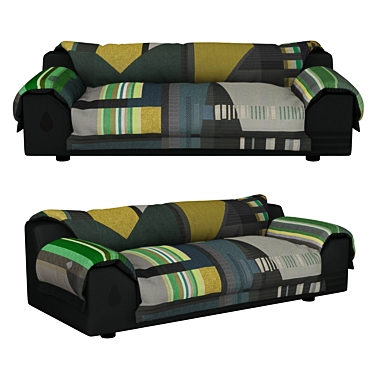 Vitra Vlinder Sofa: Dark Greens Elegance 3D model image 1 