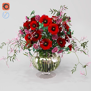 Glass Vase Bouquet: Versatile Elegance 3D model image 1 