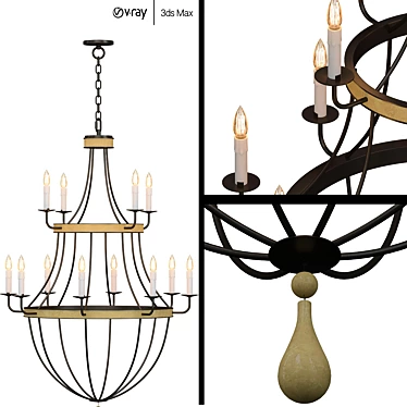 Elegant Blythwood Chandelier - Exquisite Illumination 3D model image 1 