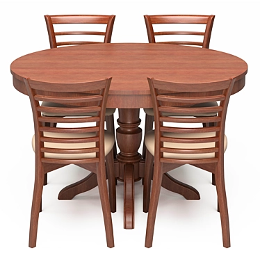 Elegant Dining Set 3D model image 1 