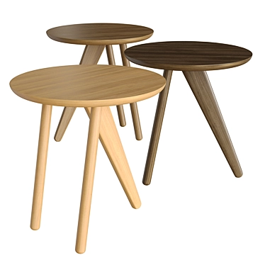 Norr11 Fin: Stylish Wood Side Table 3D model image 1 