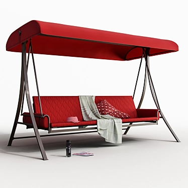 Outdoor Swing: Comfortable Seating for Three 3D model image 1 