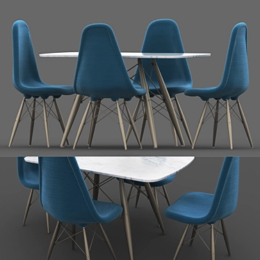 Modern Dining Table Set: Elegant and Functional 3D model image 1 