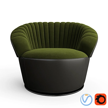 Cozy Velvet Armchair 3D model image 1 