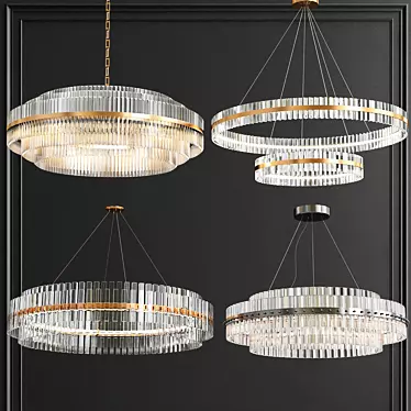 Modern Crystal Chandelier Collection 3D model image 1 