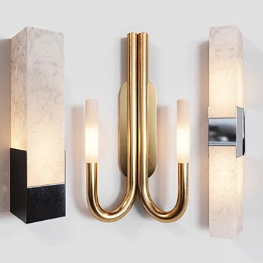 Modern Minimalist Sconce Set 3D model image 1 