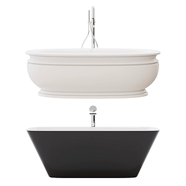 Luxury Freestanding Solid Surface Bathtub 3D model image 1 