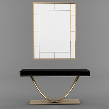 Elegant Console & Mirror Set 3D model image 1 