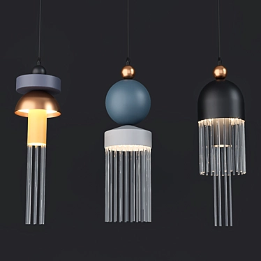 PLEIADES Modern Pendant Lamp 3D model image 1 