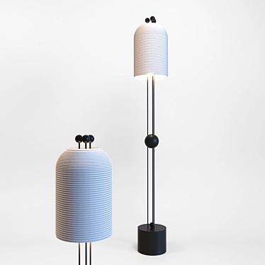 Elegant Lantern Floor Lamp 3D model image 1 