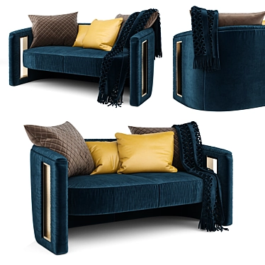 Luxury Velvet Armchair with Armrests 3D model image 1 