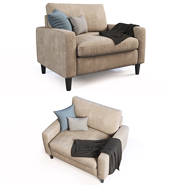 Elegant Velvet Armchair 3D model image 1 