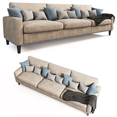 Modern 3 Seater Sofa 3D model image 1 