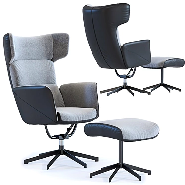 Elegant Swivel Chair Set 3D model image 1 