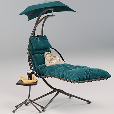 Floating Oasis: Suspended Swing-Chaise 3D model image 1 