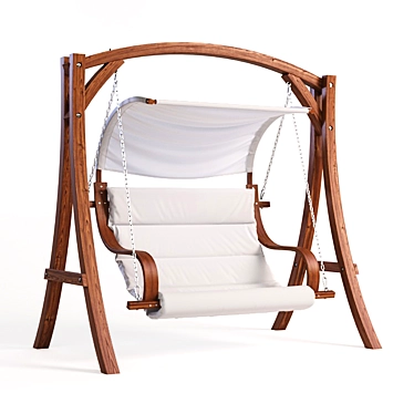 Othon Wooden Garden Swing 3D model image 1 