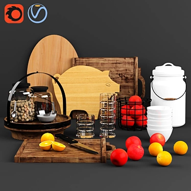 PB 02 Kitchen Decor Set 3D model image 1 