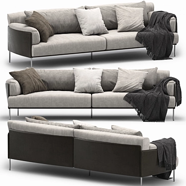 Elegant Greene Living Divan Sofa 3D model image 1 